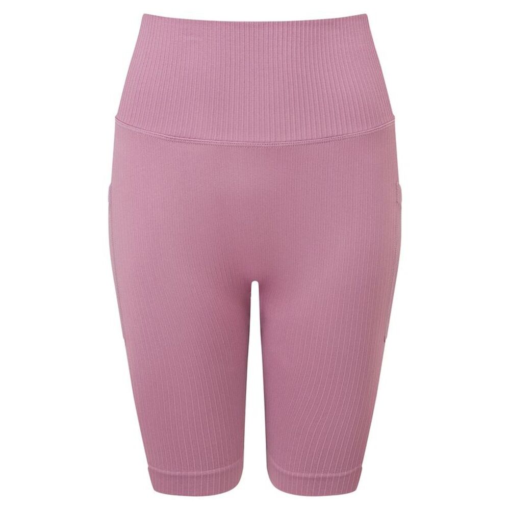 TriDri Womens/Ladies Ribbed Seamless 3D Cycling Shorts / Mauve